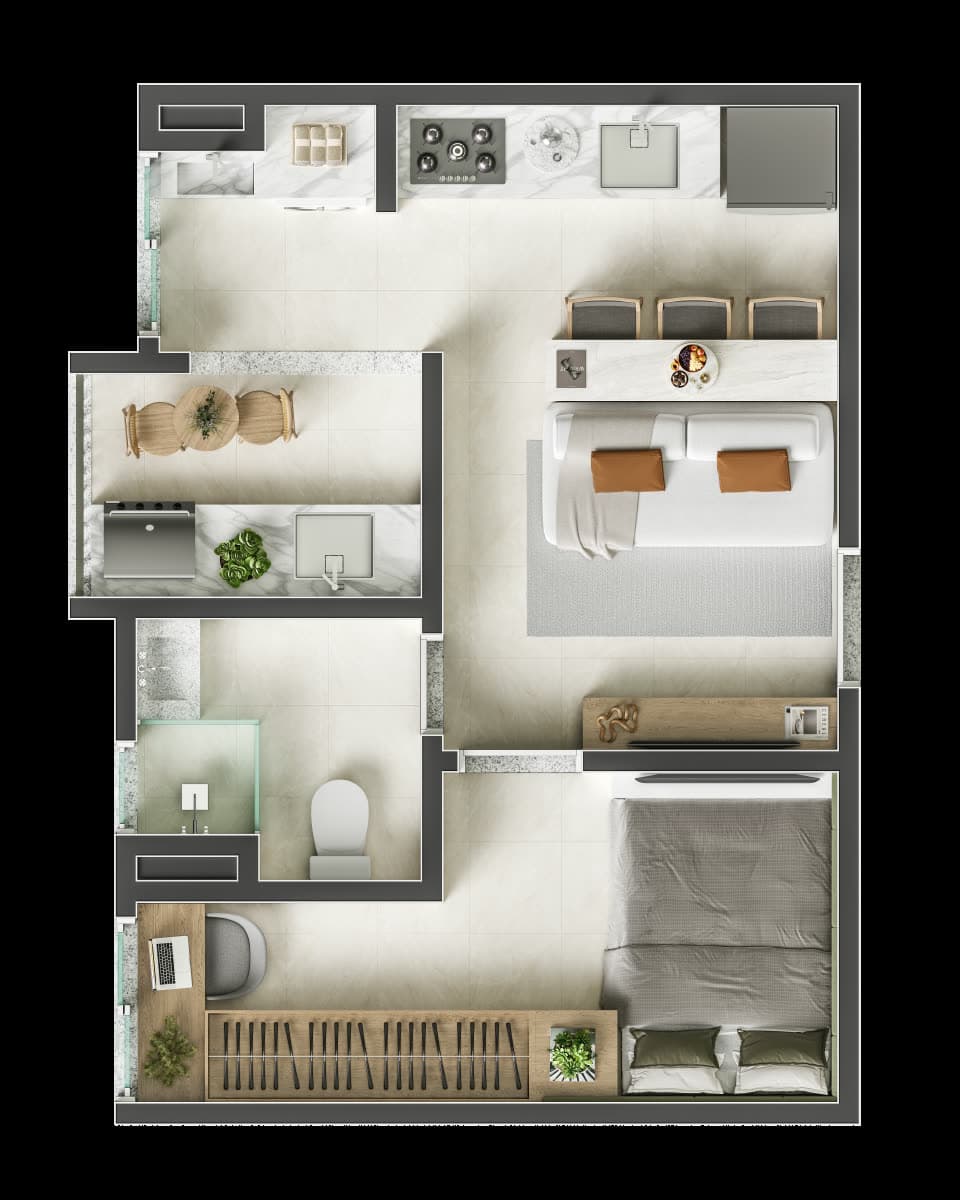 1 Dorm | 37 m²