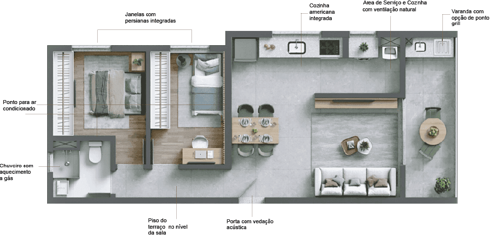2 Dorm | 59,6 m²