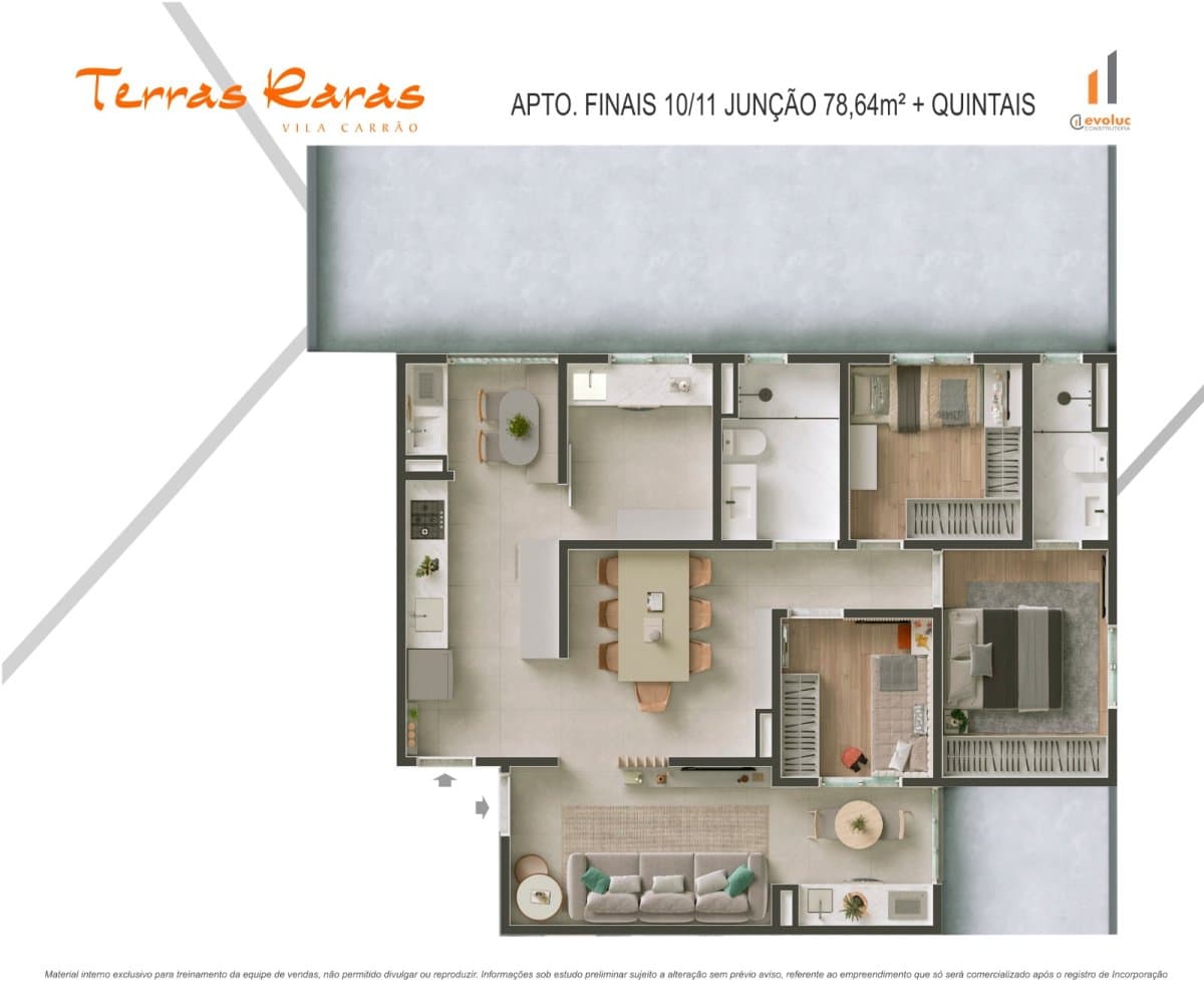 Apto Garden | 78,64 m²